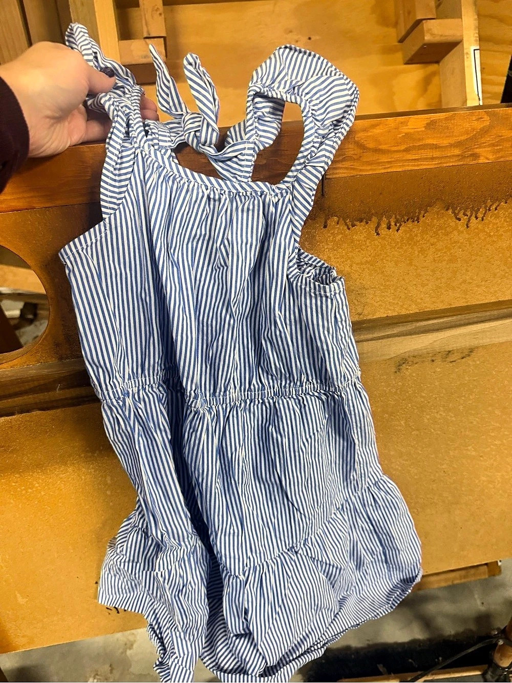 Crewcuts Girls Blue & White Striped Dress Size 8